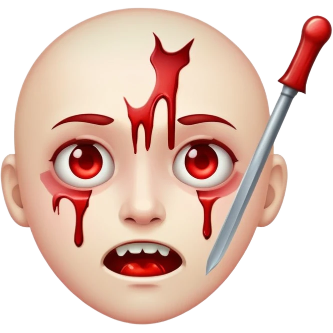 Çatal batmış yüz emoji