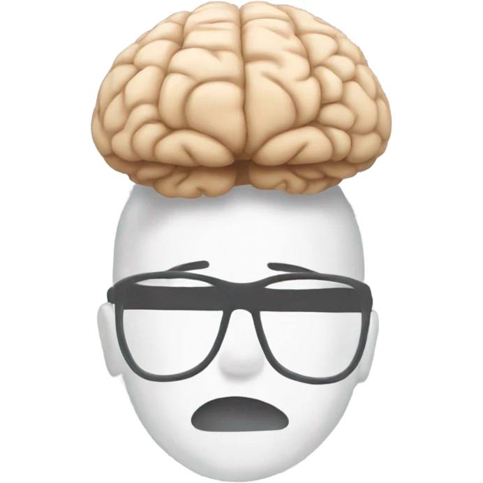 Faceless boy with big brain on top of head emoji