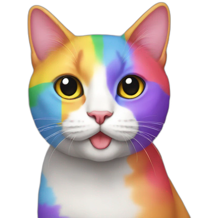 Lgbt flag colored cat emoji