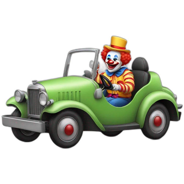clown driving a car emoji