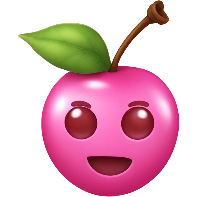 Pink cherry with bow emoji