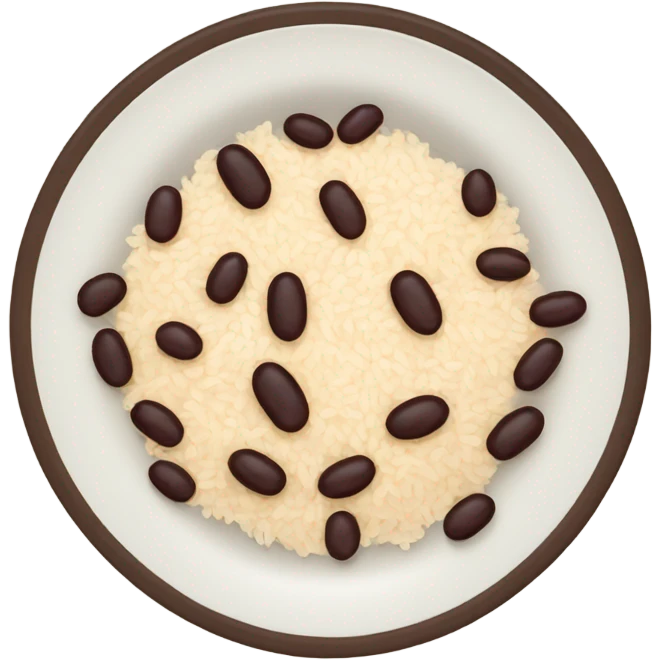 brazilian popular food: rice with beans in a plate emoji