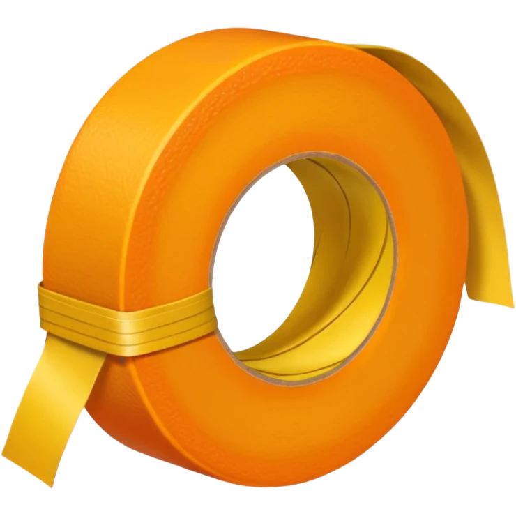 generate an orange with a yellow tailors tape wrapped the center emoji