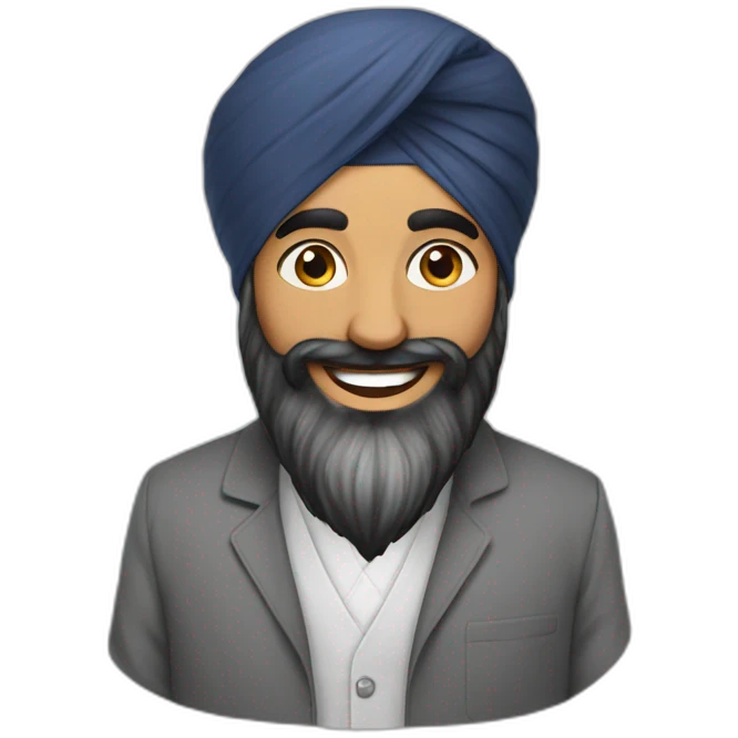 happy sikh student emoji