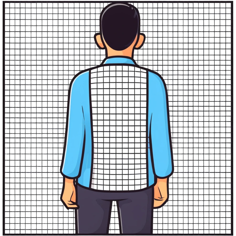 Patch test for skin allergies on a person's back with multiple square patches in a grid pattern emoji