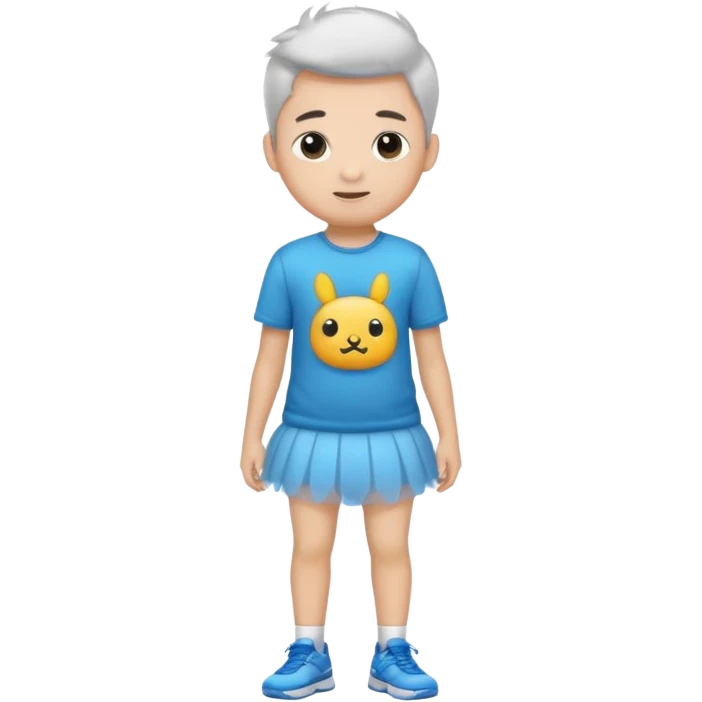 tutu wearing boy with tshirt emoji