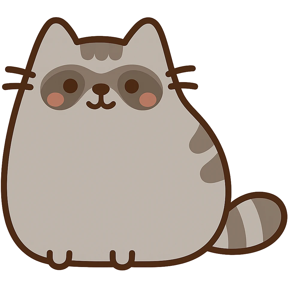 pusheen-style raccoon  emoji