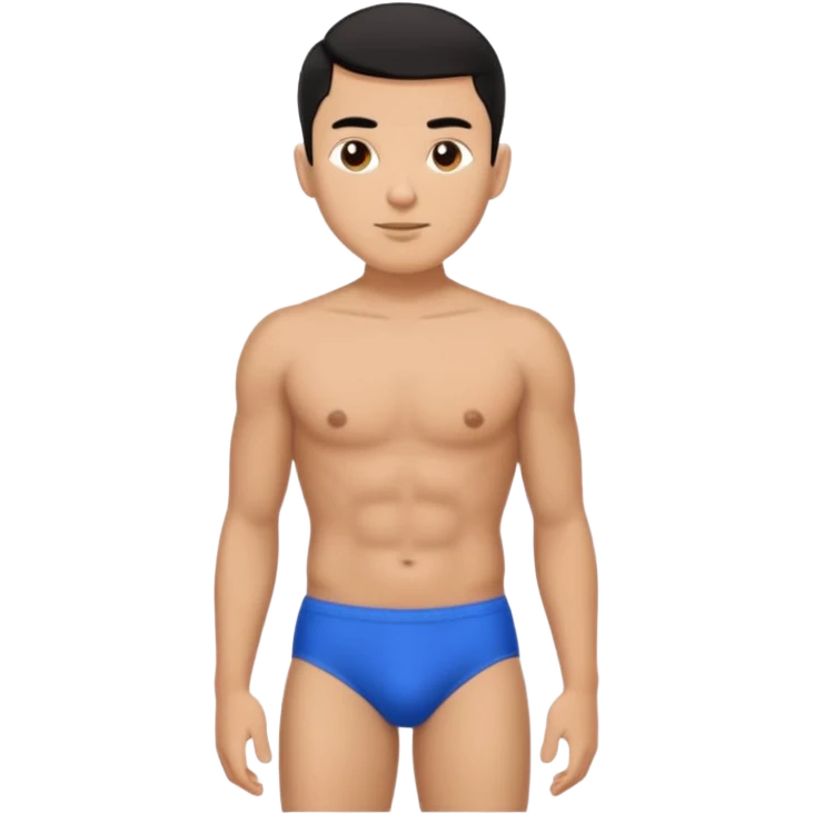 Mexican man with short hair and fade in Speedo emoji