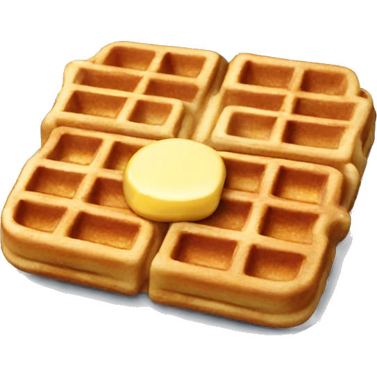 Plate of waffles with syrup and butter emoji