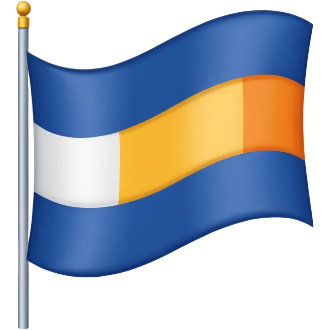 A flag whit darkblue, blue, white, yellow and orange emoji