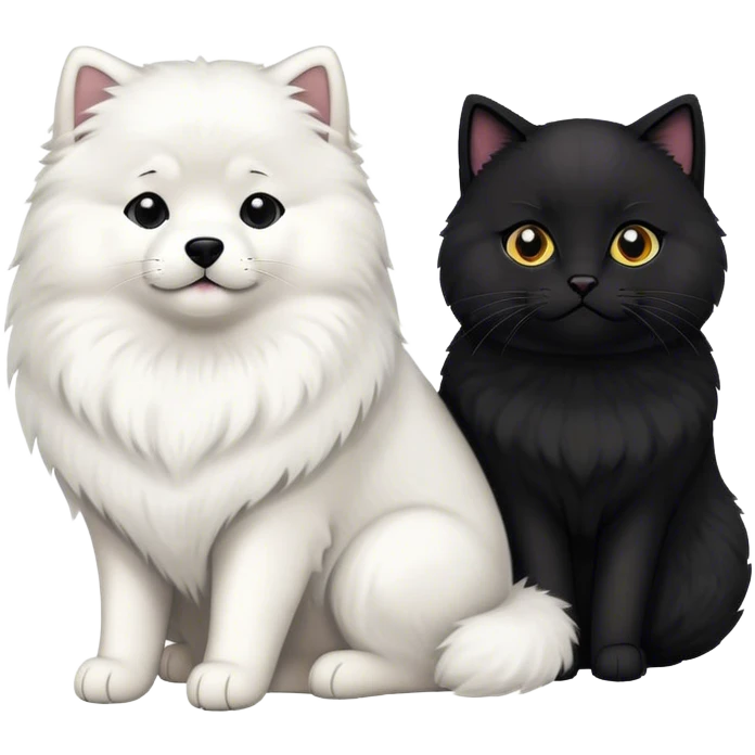 
Samoyed and black British cat emoji