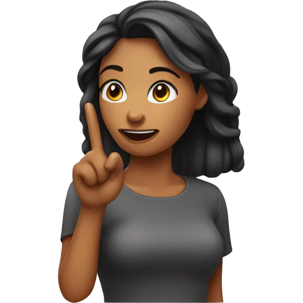 Woman say with her finger no emoji