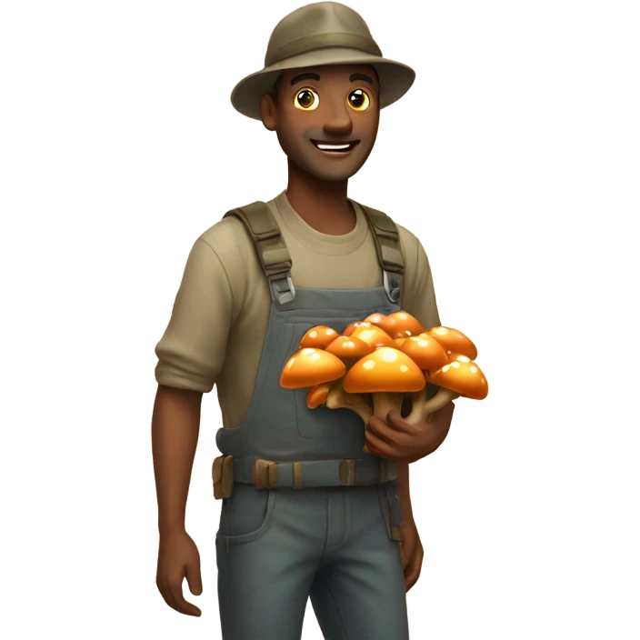 Man collecting mushrooms emoji