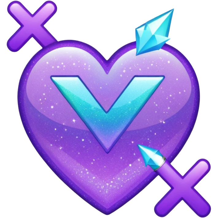 glitter purple and cian checkmark emoji