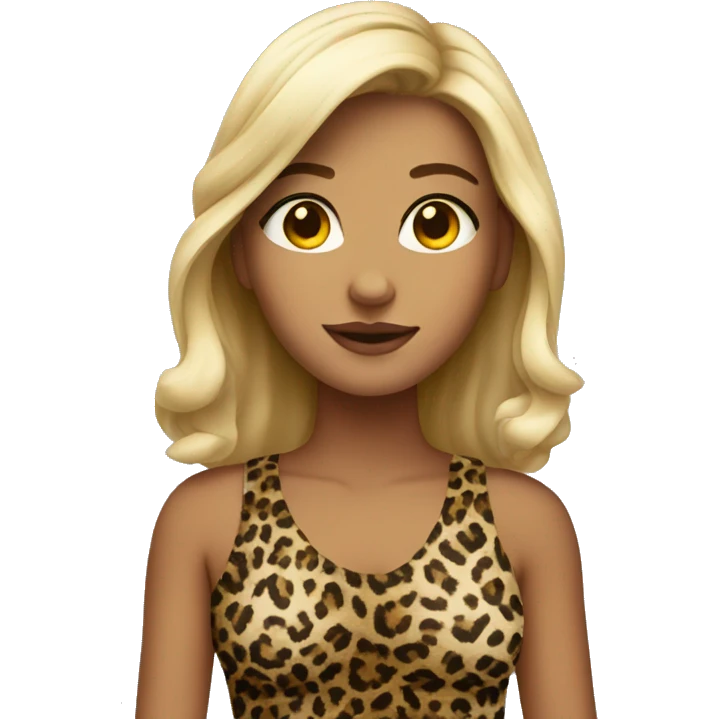 Pretty girl wearing leopard print emoji