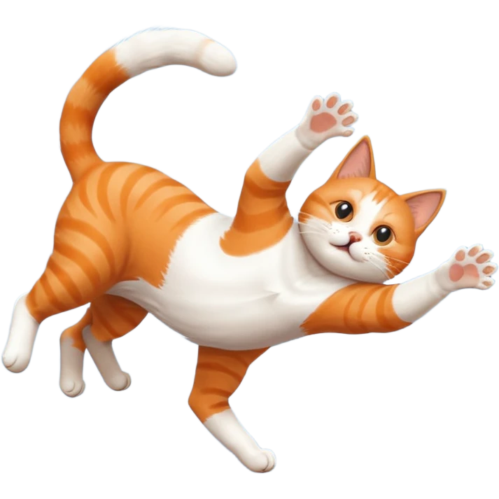 Cat doing a backflip emoji