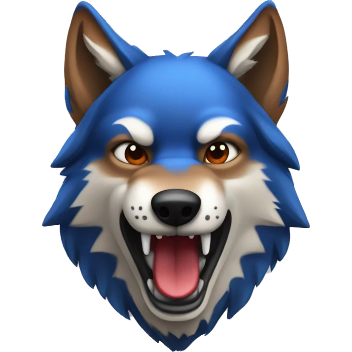 red blue wolf emoji