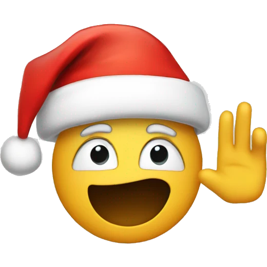 Salute with Christmas hat emoji