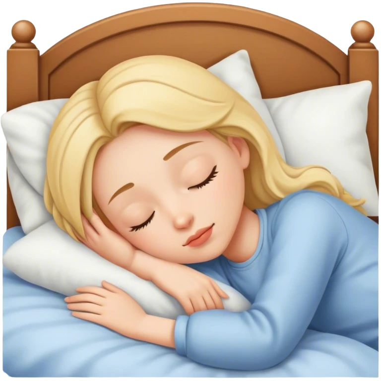 Girl in bed sleeping emoji