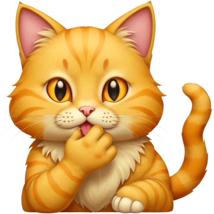 gato amarelo a lamber a pata emoji