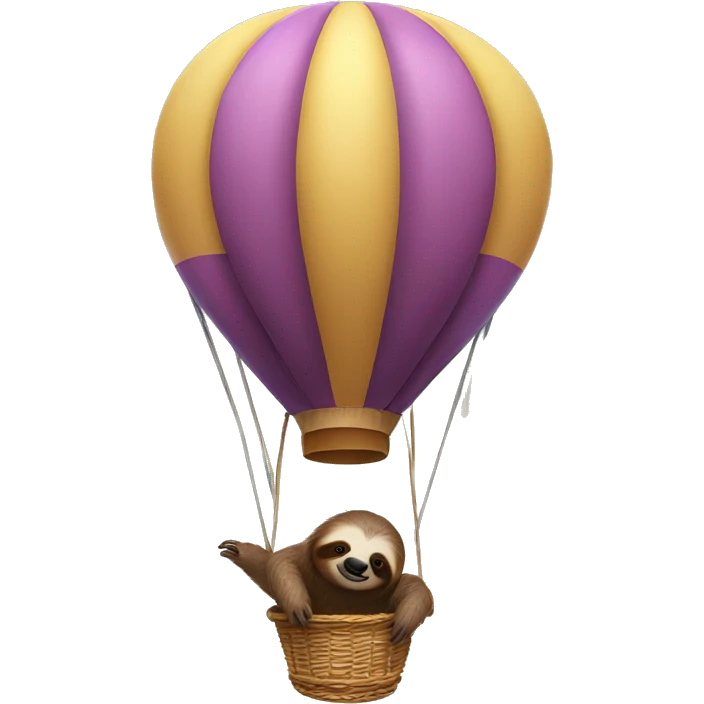 Sloth in hot air balloon emoji