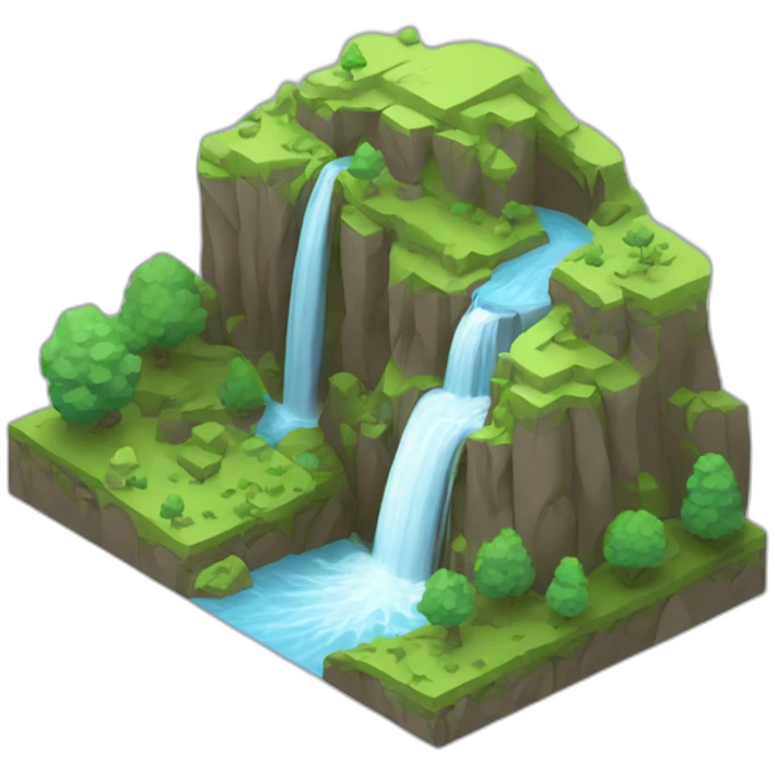 isometric-3d-waterfall-landscape emoji