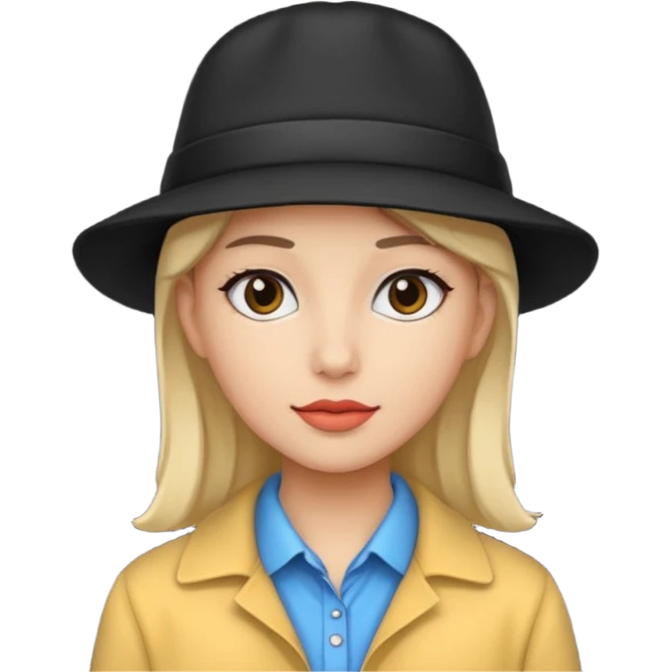 black hat wearing coloring clothes emoji