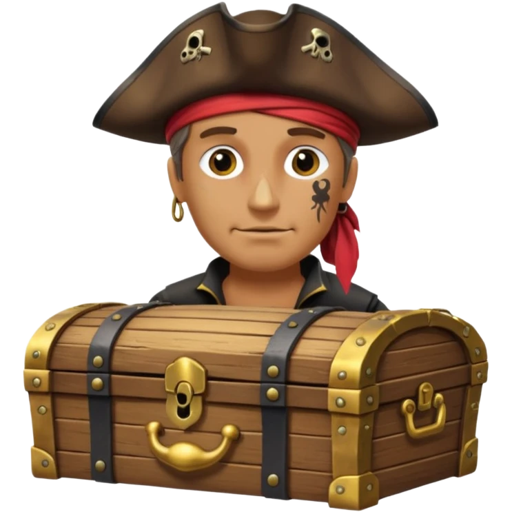 One Eye Pirate with Treasure. emoji
