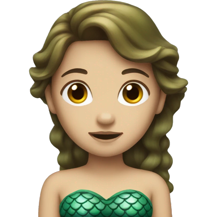 Mermaid, green yes, brown hair emoji