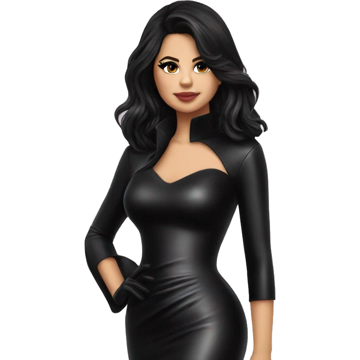 Selena gomez black latex dress emoji