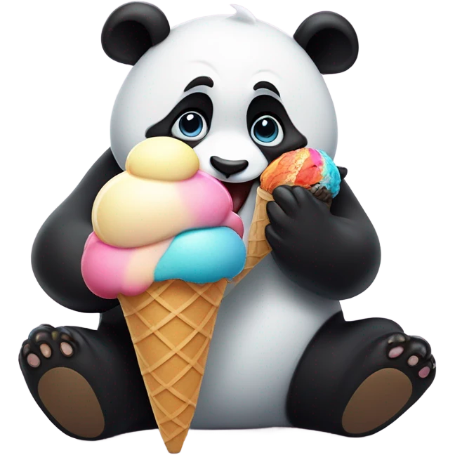 Panda eating ice cream emoji