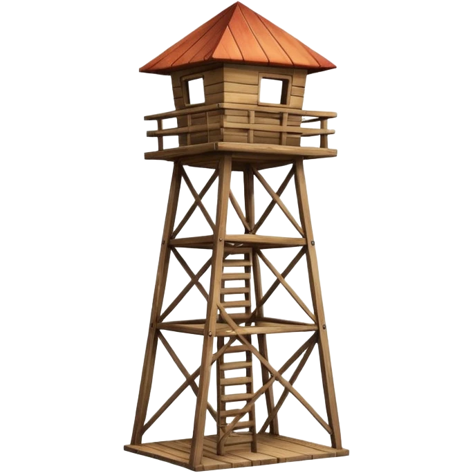 Lookout tower with a big smile emoji