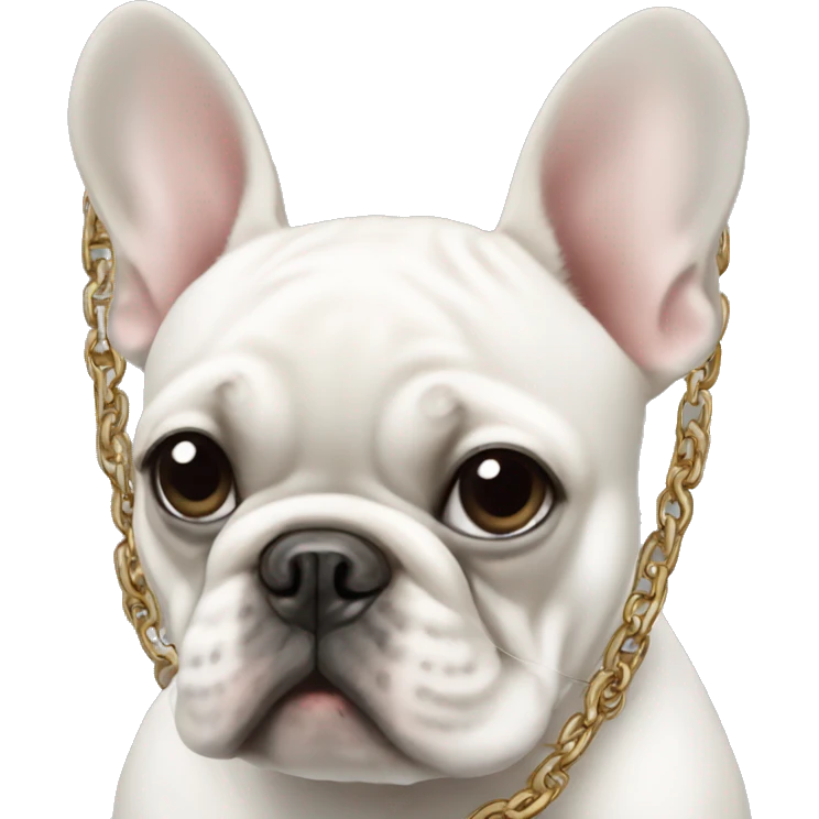 French bulldog with chain emoji