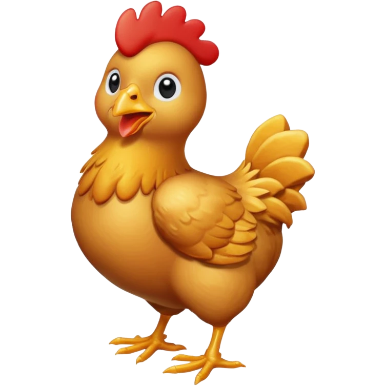 Chicken nugget riding a chicken emoji