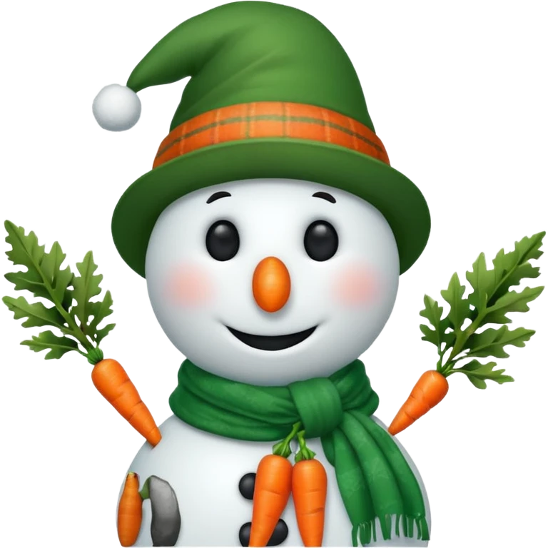 snowman wearing green hat emoji