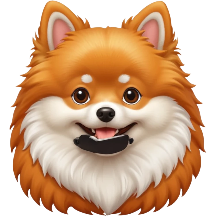 happy Pomeranian dog iOS Style emoji