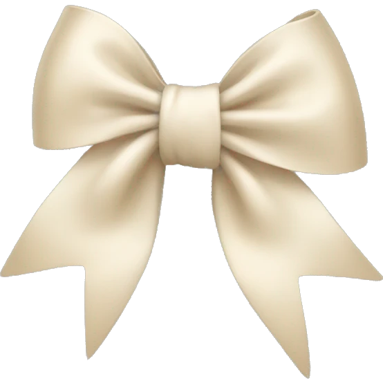 Cream colored bow emoji