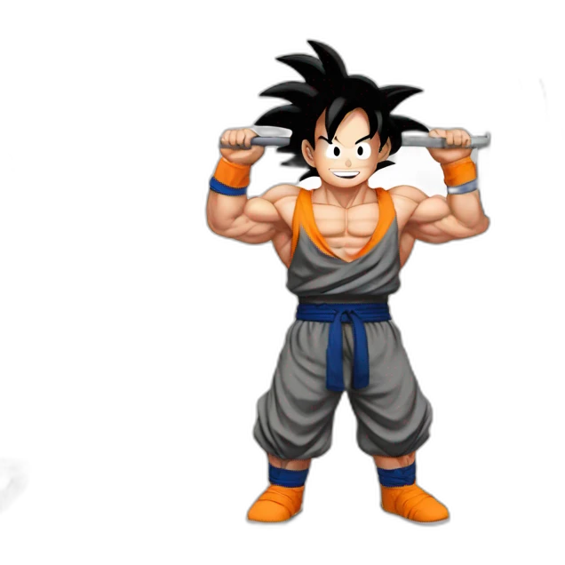 Goku doing gym emoji