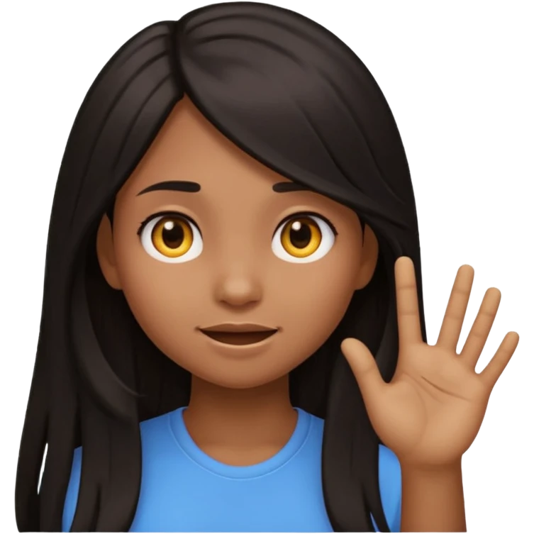 Animated girl dark long hair emoji tapping right side of the head with her hand with duh facial expression  emoji