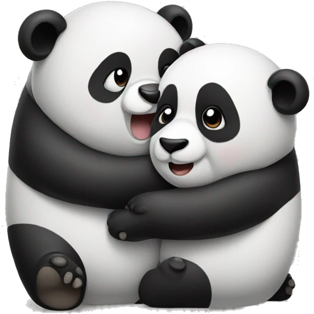 one panda, hug a other panda  emoji