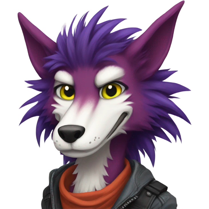 Colorful cute edgy badass anthropomorphic sergal furry  emoji