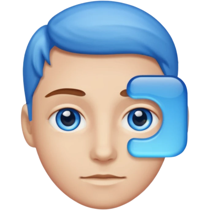 change eyes to blue emoji