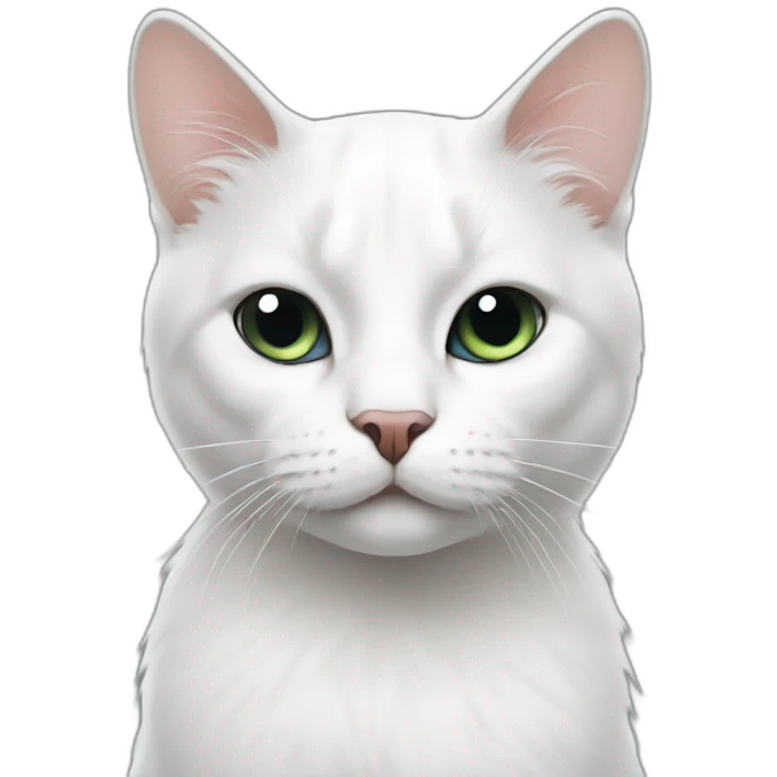a white cat with big black stains emoji