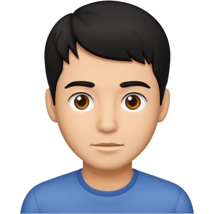 black hair male emoji