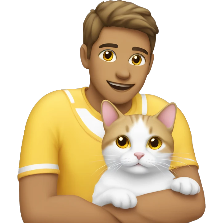 A cat with yellow and white loves his owner emoji