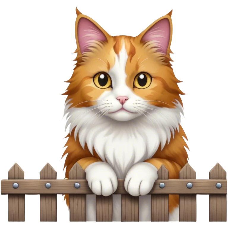 Кошка на заборе emoji