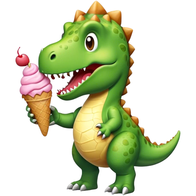 Dino with ice cream  emoji