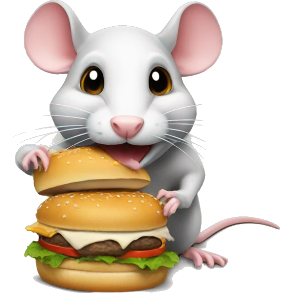 Rat eating burger  emoji