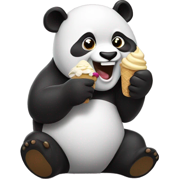 Panda eating ice cream emoji