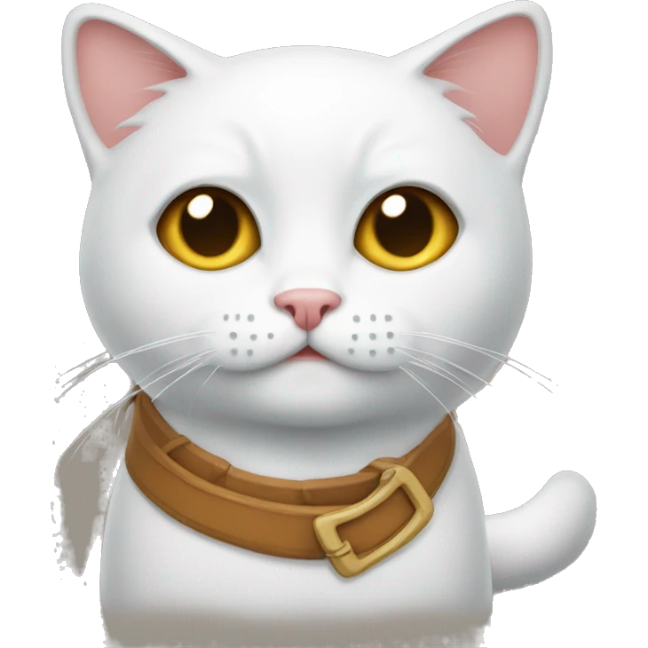 Un gato blanco con pajarita emoji
